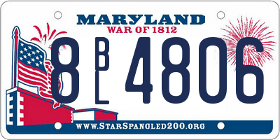 MD license plate 8BL4806