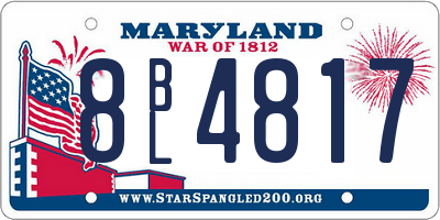 MD license plate 8BL4817