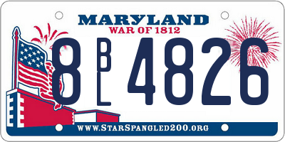 MD license plate 8BL4826