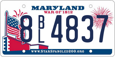 MD license plate 8BL4837