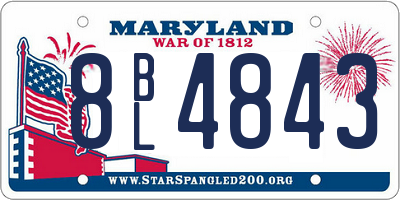 MD license plate 8BL4843