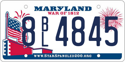 MD license plate 8BL4845