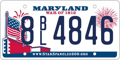 MD license plate 8BL4846