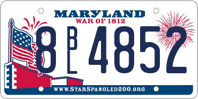 MD license plate 8BL4852