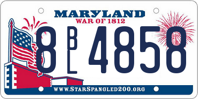 MD license plate 8BL4858