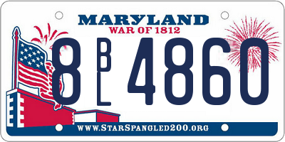 MD license plate 8BL4860