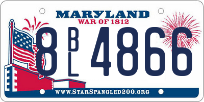 MD license plate 8BL4866
