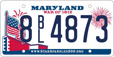MD license plate 8BL4873