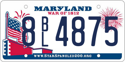 MD license plate 8BL4875