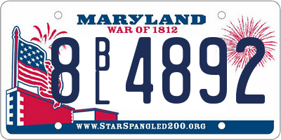 MD license plate 8BL4892