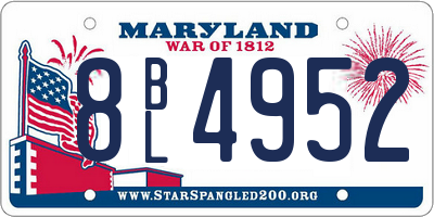MD license plate 8BL4952
