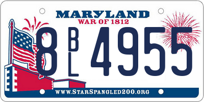 MD license plate 8BL4955