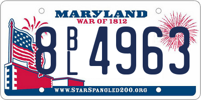 MD license plate 8BL4963