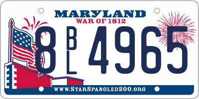 MD license plate 8BL4965