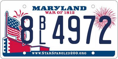 MD license plate 8BL4972