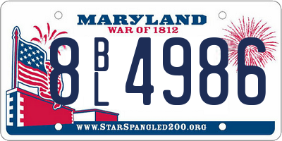 MD license plate 8BL4986