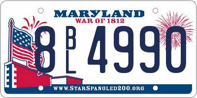 MD license plate 8BL4990