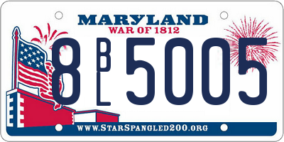 MD license plate 8BL5005