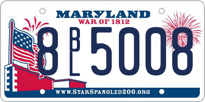 MD license plate 8BL5008