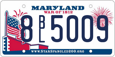 MD license plate 8BL5009