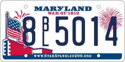 MD license plate 8BL5014
