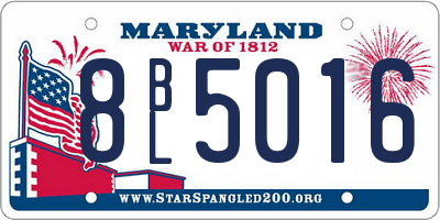 MD license plate 8BL5016
