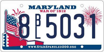 MD license plate 8BL5031