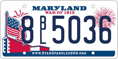 MD license plate 8BL5036
