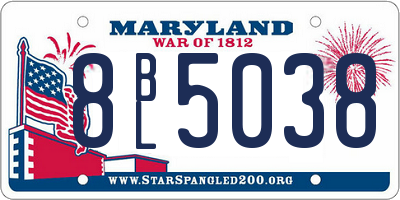 MD license plate 8BL5038