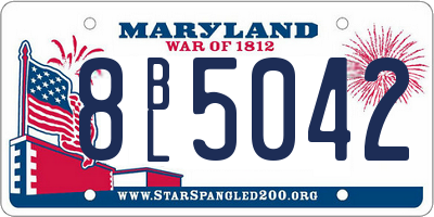 MD license plate 8BL5042