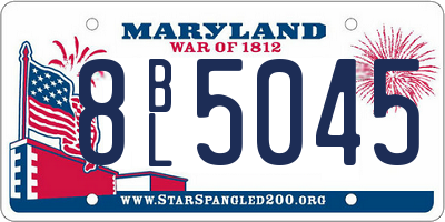 MD license plate 8BL5045