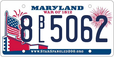 MD license plate 8BL5062