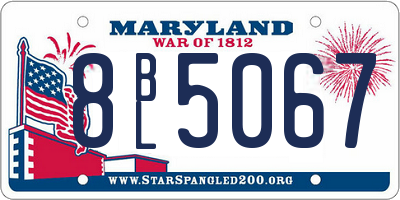 MD license plate 8BL5067