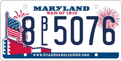 MD license plate 8BL5076