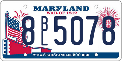 MD license plate 8BL5078