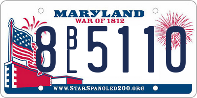 MD license plate 8BL5110