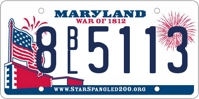 MD license plate 8BL5113