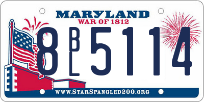 MD license plate 8BL5114