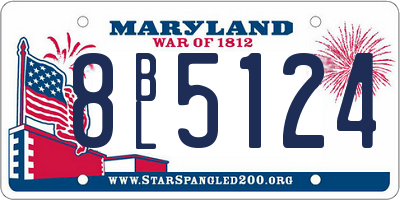MD license plate 8BL5124