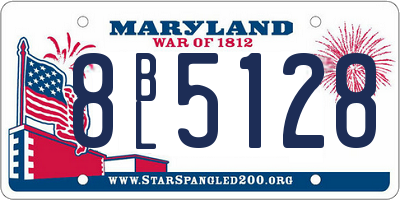 MD license plate 8BL5128