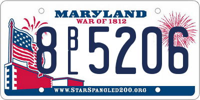 MD license plate 8BL5206