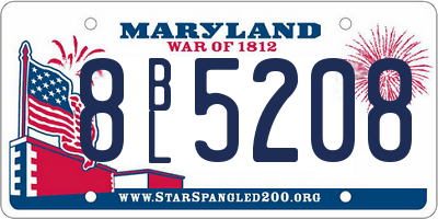 MD license plate 8BL5208
