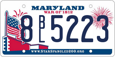 MD license plate 8BL5223