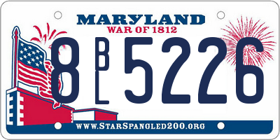 MD license plate 8BL5226