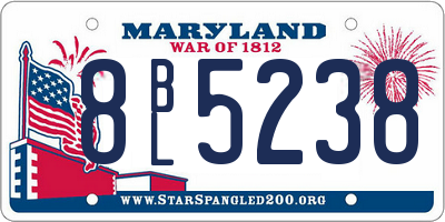 MD license plate 8BL5238