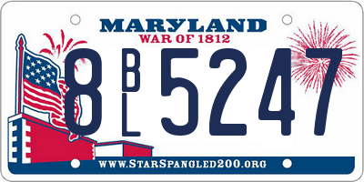 MD license plate 8BL5247