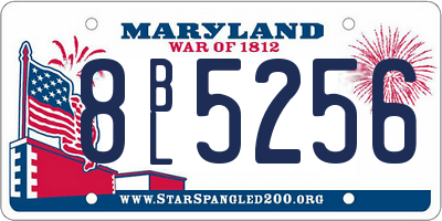 MD license plate 8BL5256