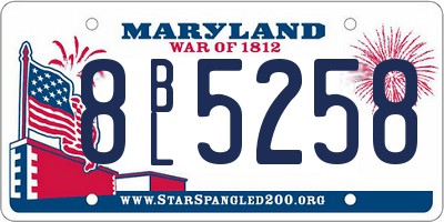 MD license plate 8BL5258