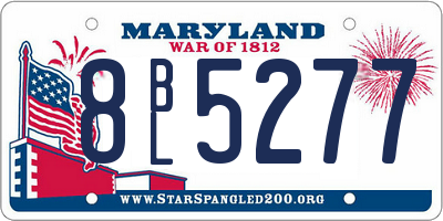 MD license plate 8BL5277