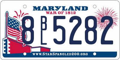 MD license plate 8BL5282
